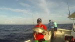 Jeff with a small Amber Jack on Vertical Jig